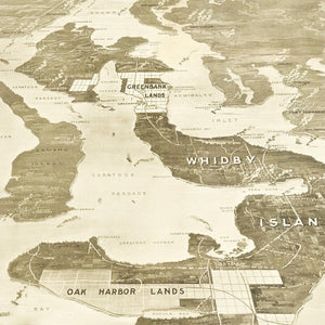 Vintage Map of Whidby Island, 1910