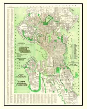 Vintage Map of Seattle, Washington 1913