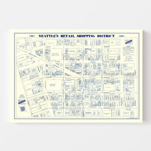 Vintage Map of Seattle, Washington 1930