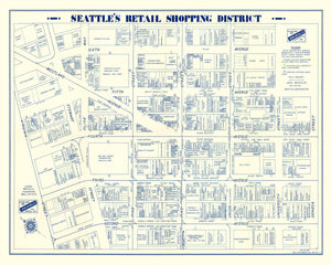 Vintage Map of Seattle, Washington 1930