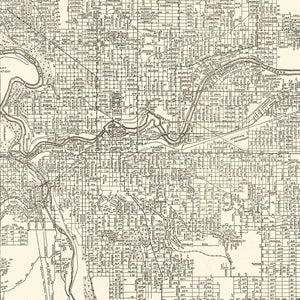 Vintage Map of Spokane, Washington 1920