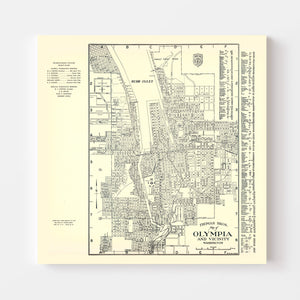 Vintage Map of Olympia, Washington 1920