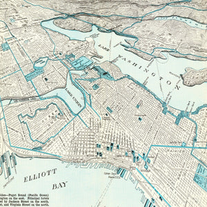 Vintage Map of Seattle, Washington 1925