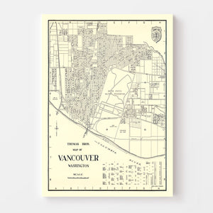 Vintage Map of Vancouver, Washington 1920