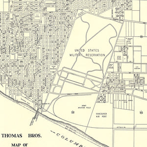 Vintage Map of Vancouver, Washington 1920