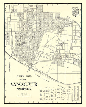 Vintage Map of Vancouver, Washington 1920