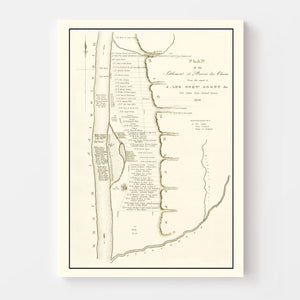 Vintage Map of Prairie des Chiens, Wisconsin 1834