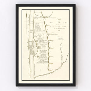 Vintage Map of Prairie des Chiens, Wisconsin 1834