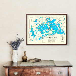 Vintage Map of Lake Chippewa, 1950