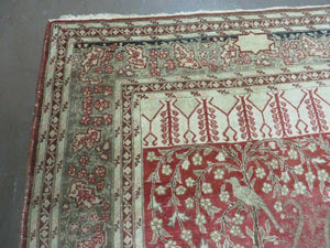 4' X 6' Antique Handmade Turkish Tree Of Life Oriental Wool Rug Birds Red