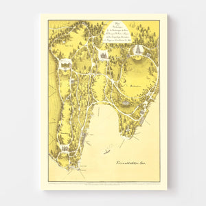 Vintage Map of Lake Lucerne, 1866