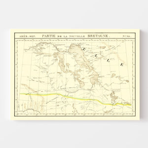 Vintage Map of Upper Missouri River, 1825