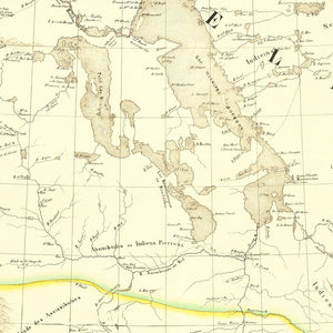 Vintage Map of Upper Missouri River, 1825