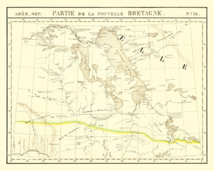 Vintage Map of Upper Missouri River, 1825