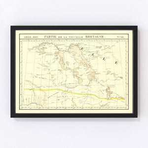 Vintage Map of Upper Missouri River, 1825