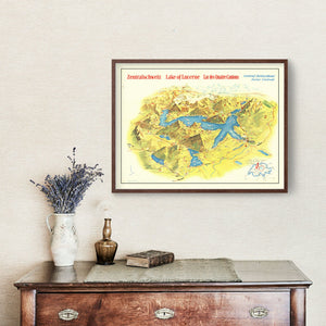 Vintage Map of Lake Lucerne, 1938