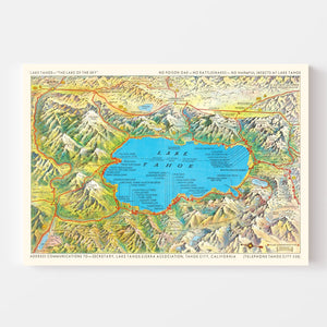 Vintage Map of Lake Tahoe 1935
