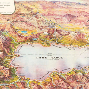 Vintage Map of Lake Tahoe, 1945
