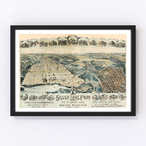 Vintage Map of White Plains, New York 1880