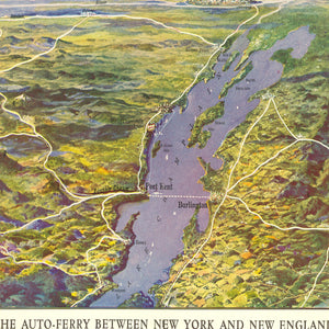 Vintage Map of Lake Champlain, 1932