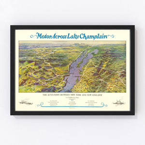 Vintage Map of Lake Champlain, 1932