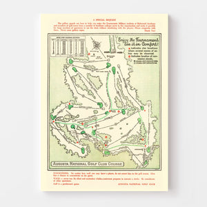 Vintage Map of Augusta National Golf Course, 1954