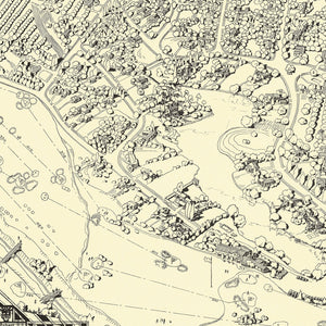 Vintage Map of Toluca Lake Lakeside Golf Course, 1936