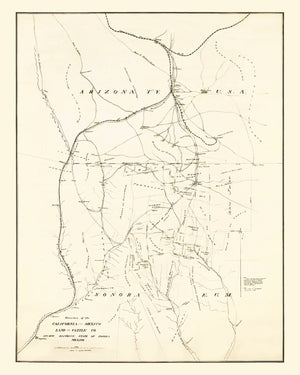 Vintage Map of Cochise County, California 1905
