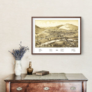 Vintage Map of Windsor, New York 1887