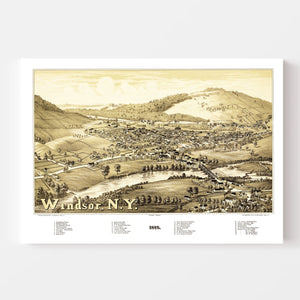 Vintage Map of Windsor, New York 1887