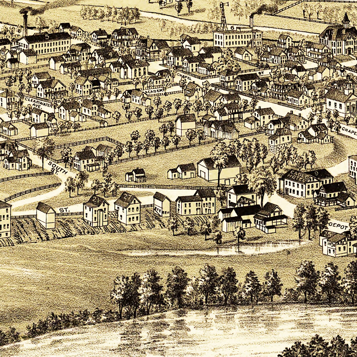 Vintage Map of Windsor, New York 1887