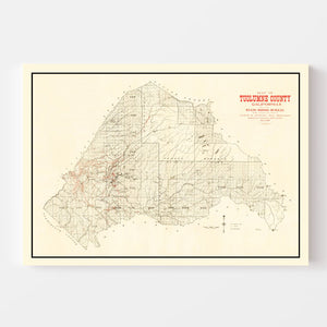 Vintage Map of Tuolomne County, California 1904