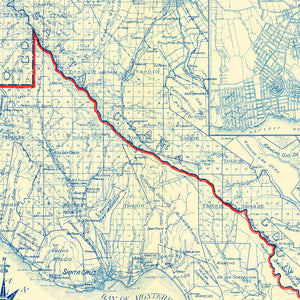 Vintage Map of Santa Cruz County, California 1916