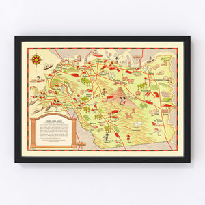 Vintage Map of Contra Costa County, California 1930