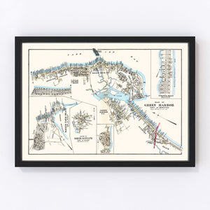 Vintage Map of Green Harbor Town, Massachusetts 1903