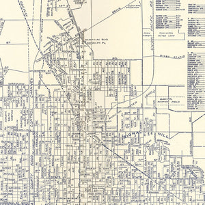 Vintage Map of Long Beach, CA Business Section 1938