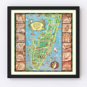 Vintage Map of Miami Beach, 1936