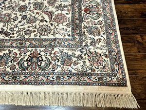 Karastan Rug #738 Tabriz Design 8.8 x 12, Room Sized Wool Pile Karastan Carpet, Vintage Discontinued Karastan Area Rug, Ivory, Floral Rug