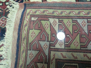 3' X 4' Vintage Handmade Turkish Geometric Oriental Wool Rug Nice