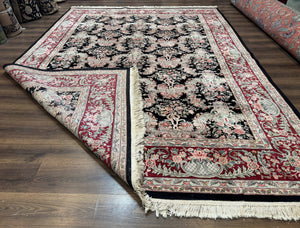 Sino Persian Rug 9x12, Black, Floral Bouquets