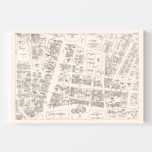 Vintage Map of Albany, NY Business Section 1947