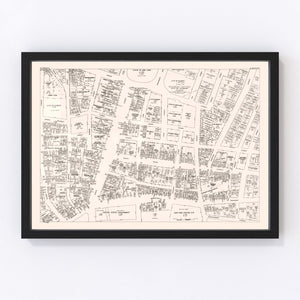 Vintage Map of Albany, NY Business Section 1947
