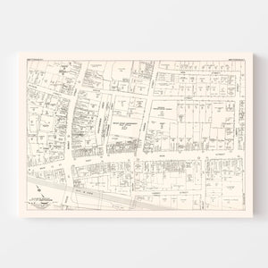 Vintage Map of Amsterdam, NY Business Section 1947