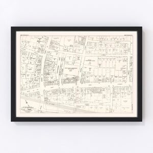 Vintage Map of Amsterdam, NY Business Section 1947
