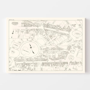 Vintage Map of Annapolis, MD Business Section 1947