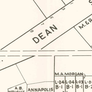 Vintage Map of Annapolis, MD Business Section 1947