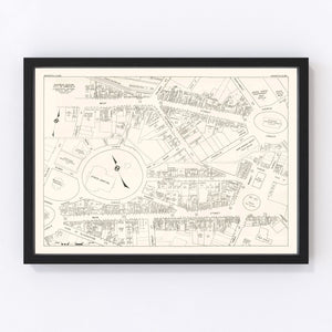 Vintage Map of Annapolis, MD Business Section 1947