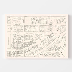 Vintage Map of Asbury Park, NJ Business Section 1947