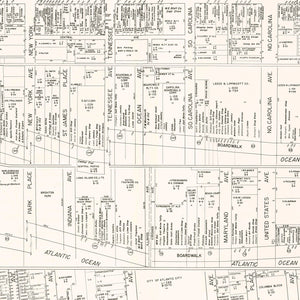 Vintage Map of Atlantic City, NJ Business Section 1947