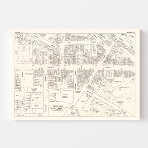 Vintage Map of Auburn, NY Business Section 1947